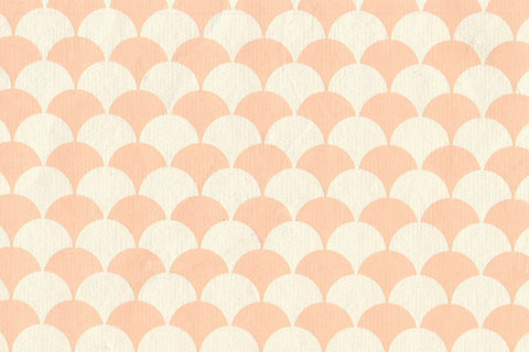 Fan Grid: Orange on White Ivory Handmade Paper ~100gsm Set of 5 50X70cm each