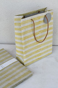Block Print Golden Olive Large Handmade Paper Gift Bags Online