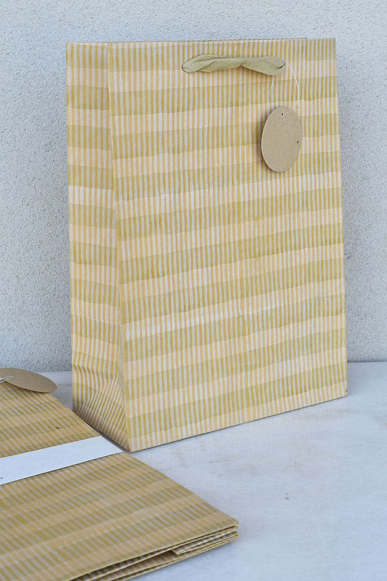 Block Print Bronze Large Handmade Paper Gift Bags Online