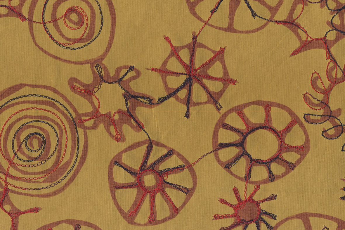 Circular Ary: Black & Red on Yellow Handmade | Rickshaw Recycle