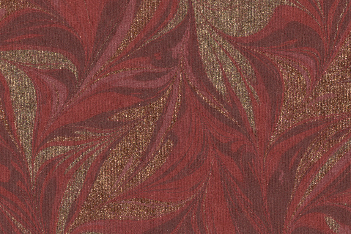Marbling Gold Red & Pink On Maroon Texture Handmade Paper Online