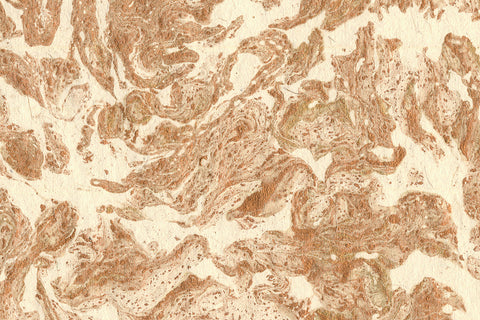 Marbling Copper Grain Allover on Jute Mottled Handmade Paper