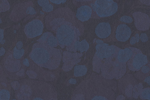 Marbling Indigo & French Blue Pebbles & Combed Texture on Krishna Blue Handmade Paper