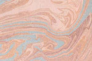 Marbling Rust & Sky Rivulets on White Handmade Paper