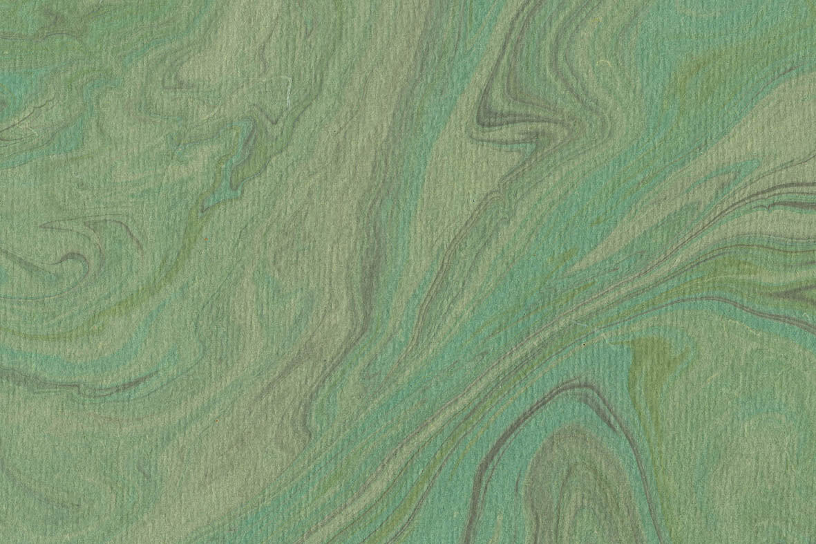Marbling Green Allover on Light Eucalyptus Handmade Paper