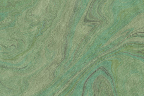 Marbling Green Allover on Light Eucalyptus Handmade Paper