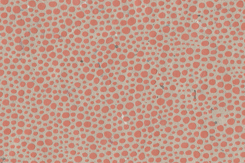 Coral Red on Light Gray Dot Texture Printed Handmade Paper Online