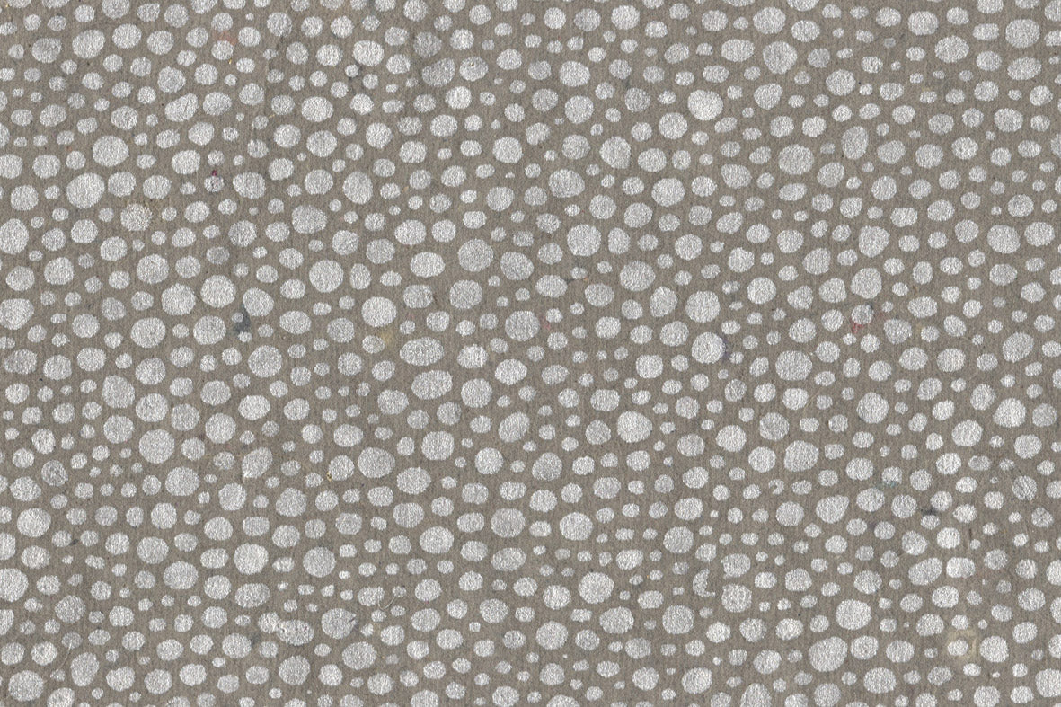 Dot Texture Silver on Sage Handmade Paper | Rickshaw Recycle