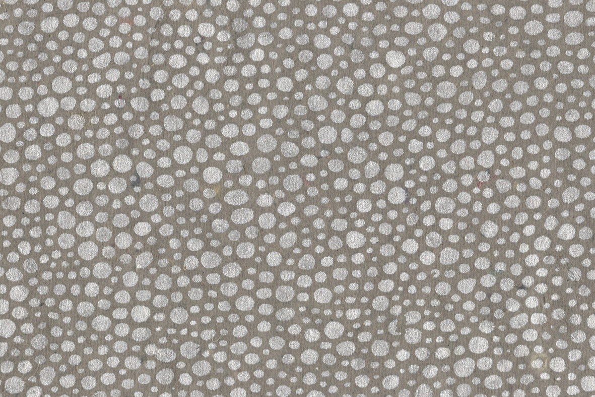 Silver on Shrub Sage Dot Texture Printed Handmade Paper Online