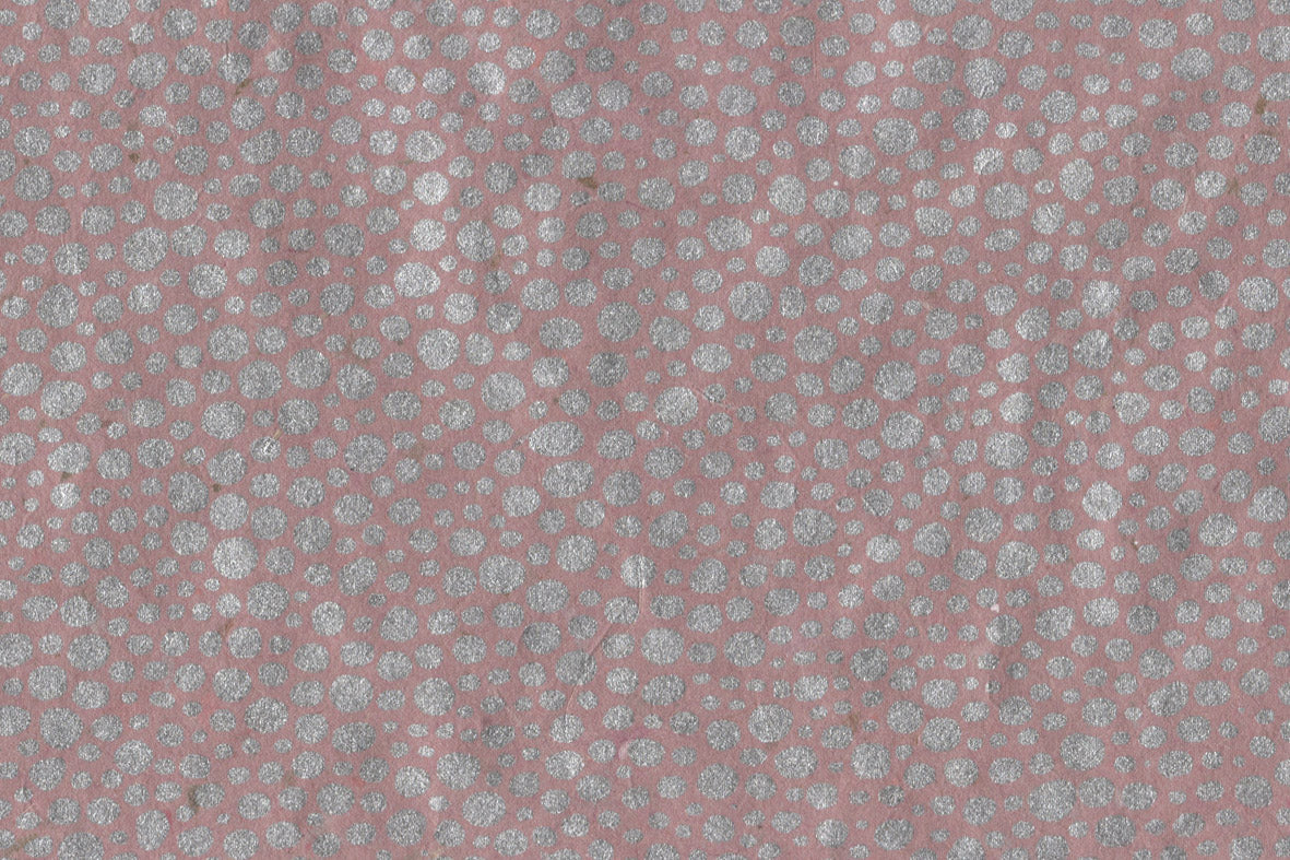 Silver on Mesa Pink Dot Texture Printed Handmade Paper Online