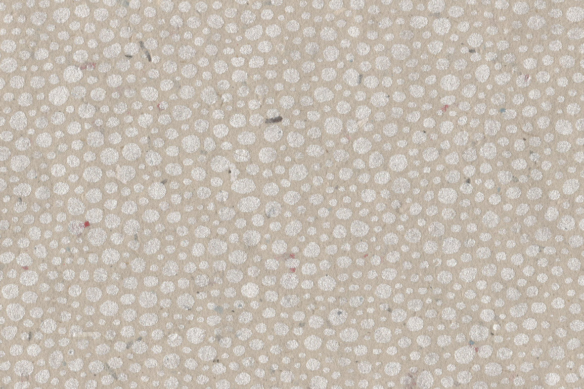 Pearl on Light Gray Beige Dot Texture Printed Handmade Paper Online