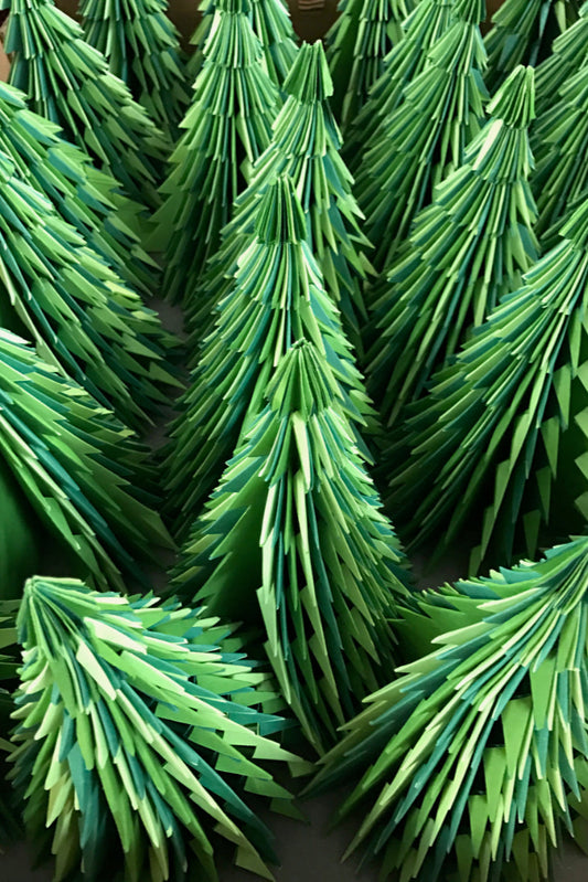 Handmade Paper Christmas Tree with Serrated Edges Online