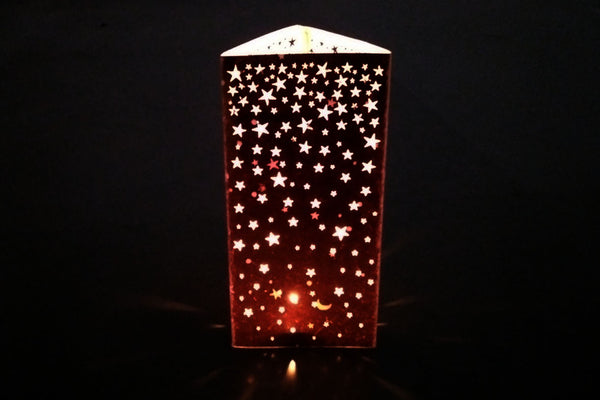 Stars Cutwork Cover with Bottle Tealight Handmade Paper Lamp Online