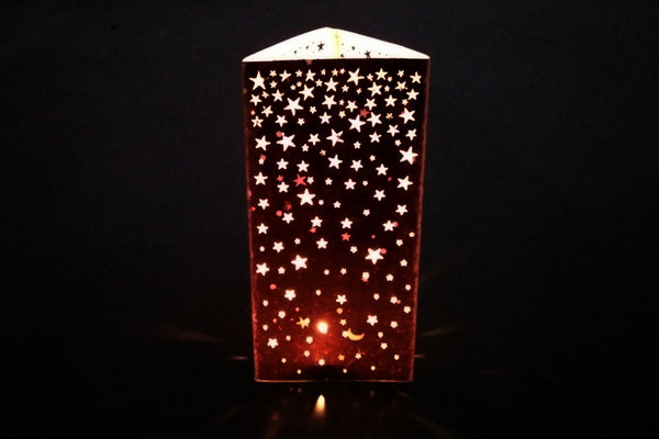 Stars Cutwork Cover with Bottle Tealight Handmade Paper Lamp Online