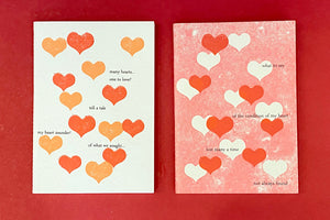 Notebook Heart pair A6 letterpress (Love Shairi)