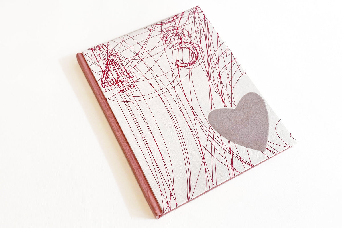 Notebook heart print hard cover A5