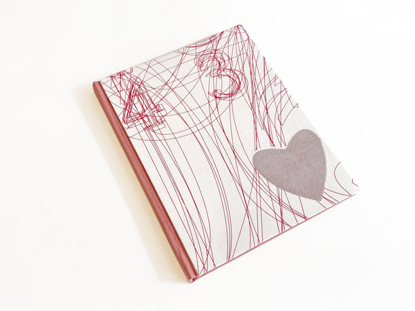 Heart Print A5 Handmade Hard Cover Notebook Online