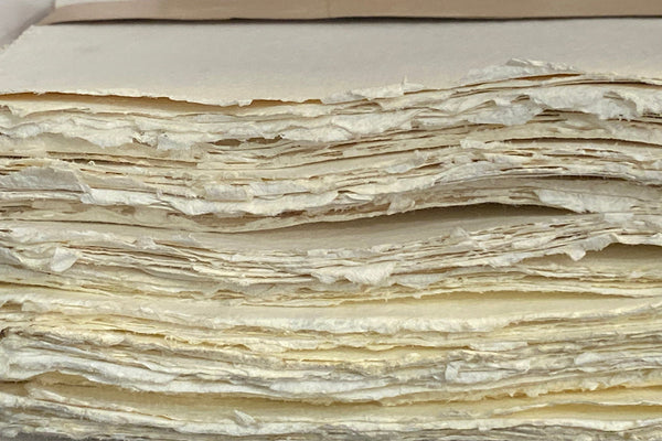 Ivory White Deckle Edged Artists' Paper, Set of 10
