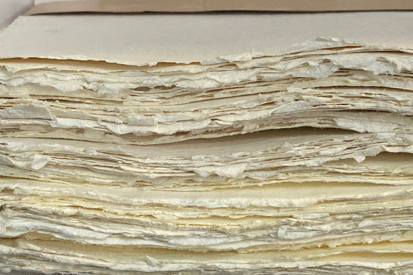 Warm White Deckle Edged Artists Handmade Paper Set of 10 Online