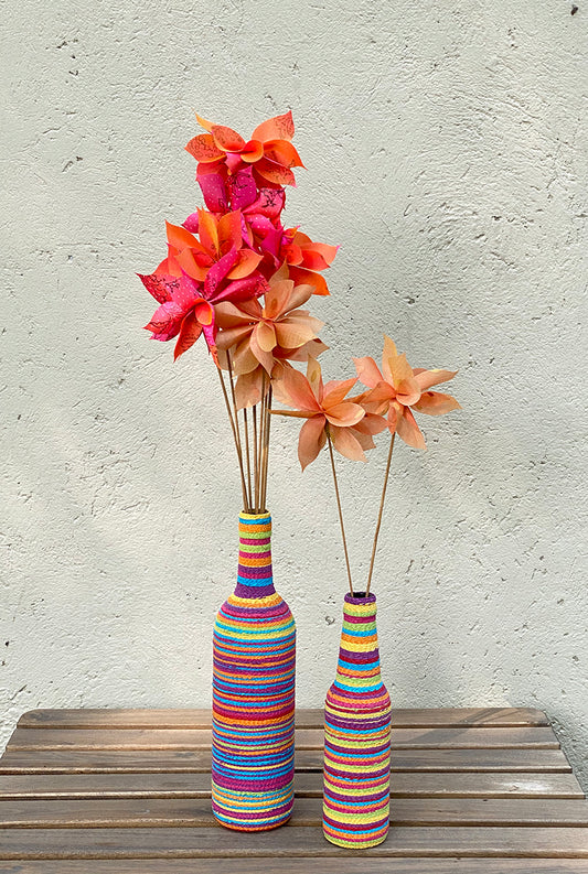 Paper Yarn Clad Recycled Glass Bottle Flower Pot Online