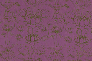 Lotus: Gold on Magenta Handmade Paper | Rickshaw Recycle