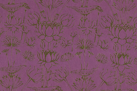 Lotus: Gold on Magenta Handmade Paper | Rickshaw Recycle