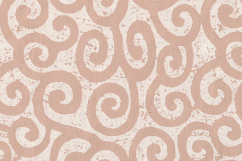 White on Dusty Rose Curlicues Printed Handmade Paper Online