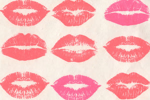 Kisses: Red & Magenta on Ivory Handmade Paper | Rickshaw Recycle