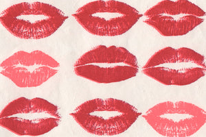 Kisses: Red & Dark Red on Ivory Handmade Paper | Rickshaw Recycle