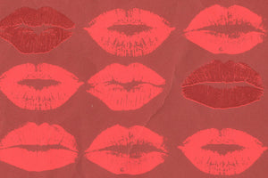 Kisses: Red & Dark Red on Red Handmade Paper | Rickshaw Recycle