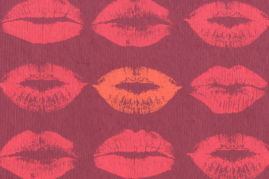 Pink & Orange on Pink Kisses Printed Handmade Paper Online