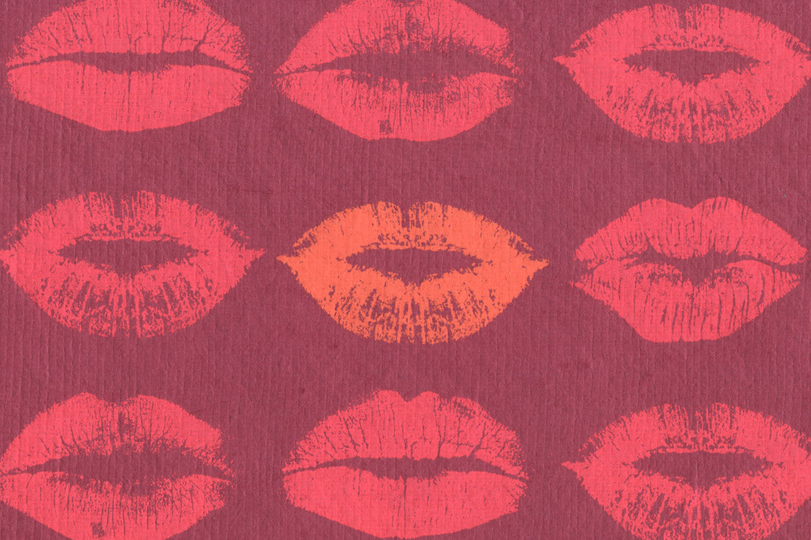 Kisses: Pink & Orange on Pink Handmade Paper | Rickshaw Recycle