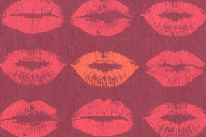 Pink & Orange on Pink Kisses Printed Handmade Paper Online