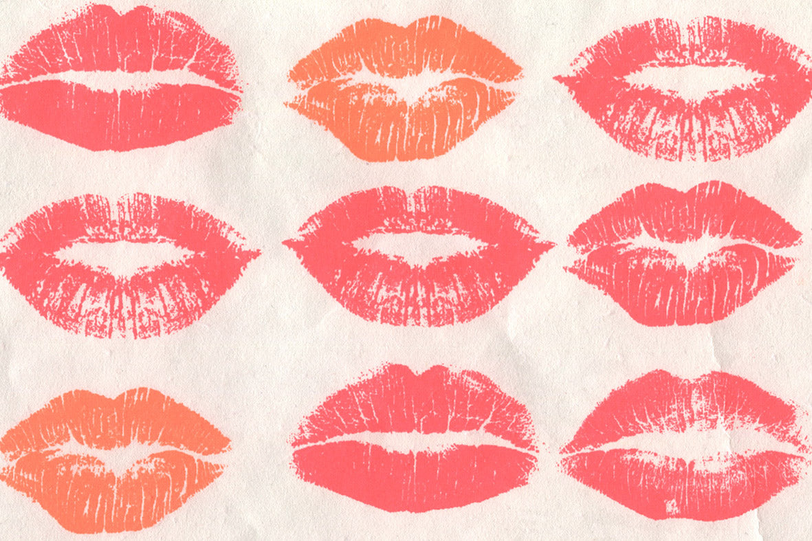 Red & Orange on Ivory Kisses Printed Handmade Paper Online