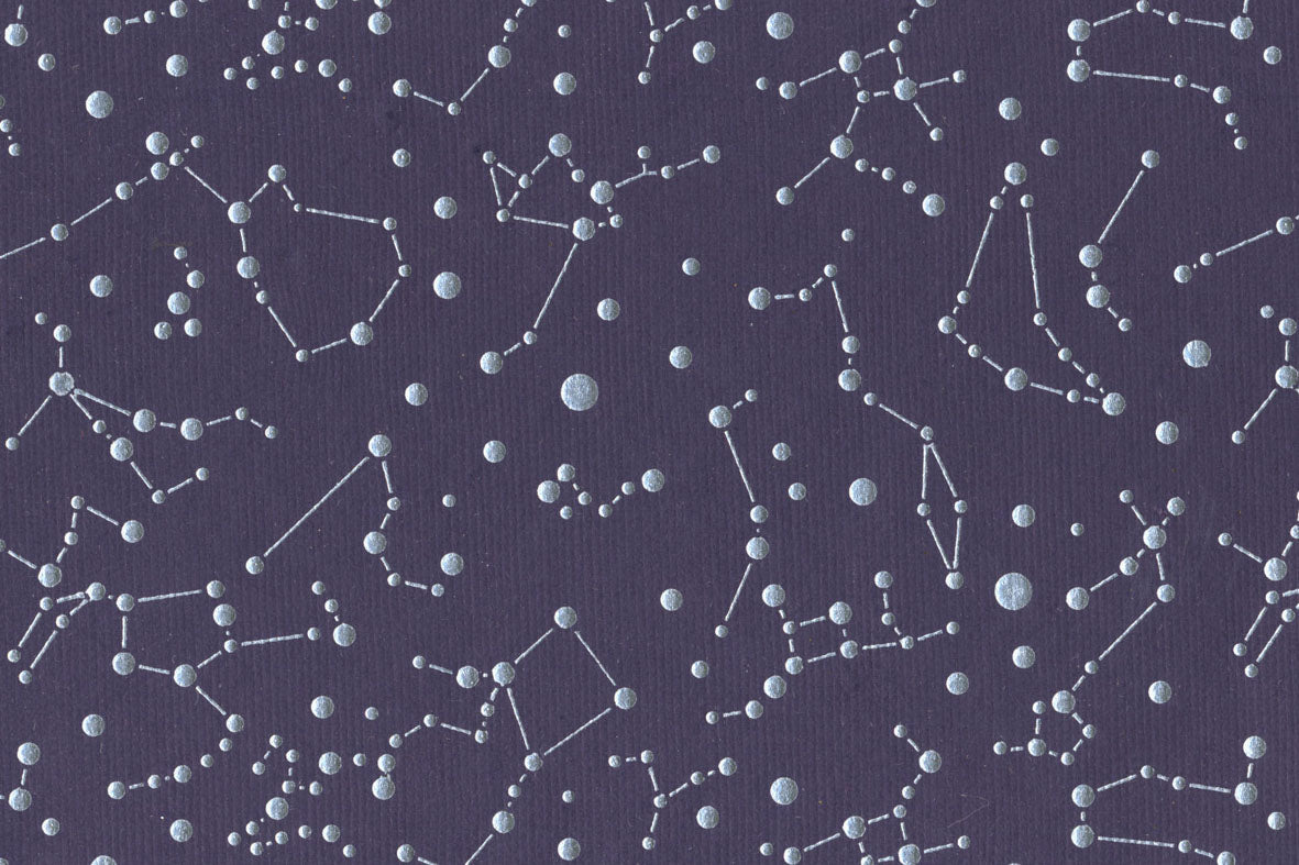 Constellations Silver on Aubergine HMP | Rickshaw Recycle