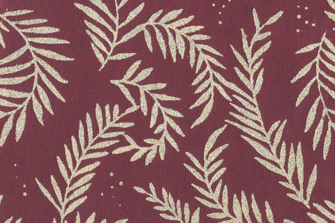 Cream On Red Twigs Leaves Dots Printed Handmade Paper Online