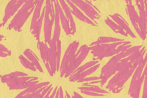Potli Flower: Pink on Dandelion Yellow Handmade Paper