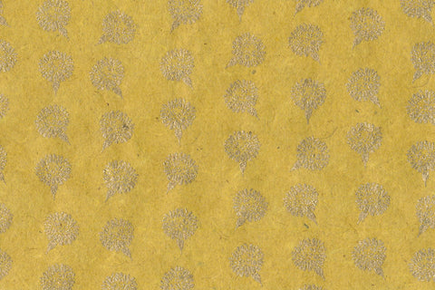 Gold on Straw Yellow Marigold Strings Printed Handmade Paper Online