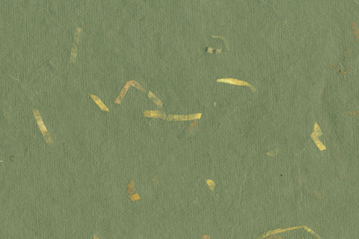 Vichy Green with Mix Yellow Brights Chips Handmade Paper