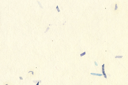 Warm White with Mix Blue Brights Chips Handmade Paper