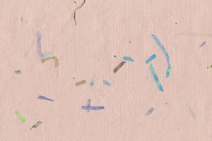 Chalk Pink with Greens Phirozi & Natural Chips Handmade Paper