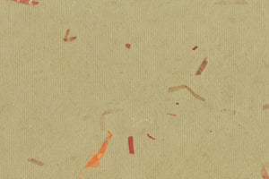 Asparagus Green with Red Nat Orange Chips Handmade Paper