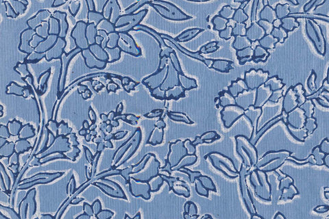Floral Jaal White & Blue Gray on Boy Blue Handmade Paper | Rickshaw Recycle