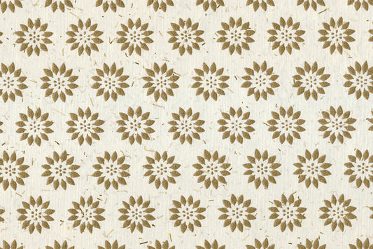 Gold on White Edelweiss Printed Handmade Paper Online