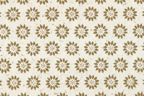 Gold on White Edelweiss Printed Handmade Paper Online