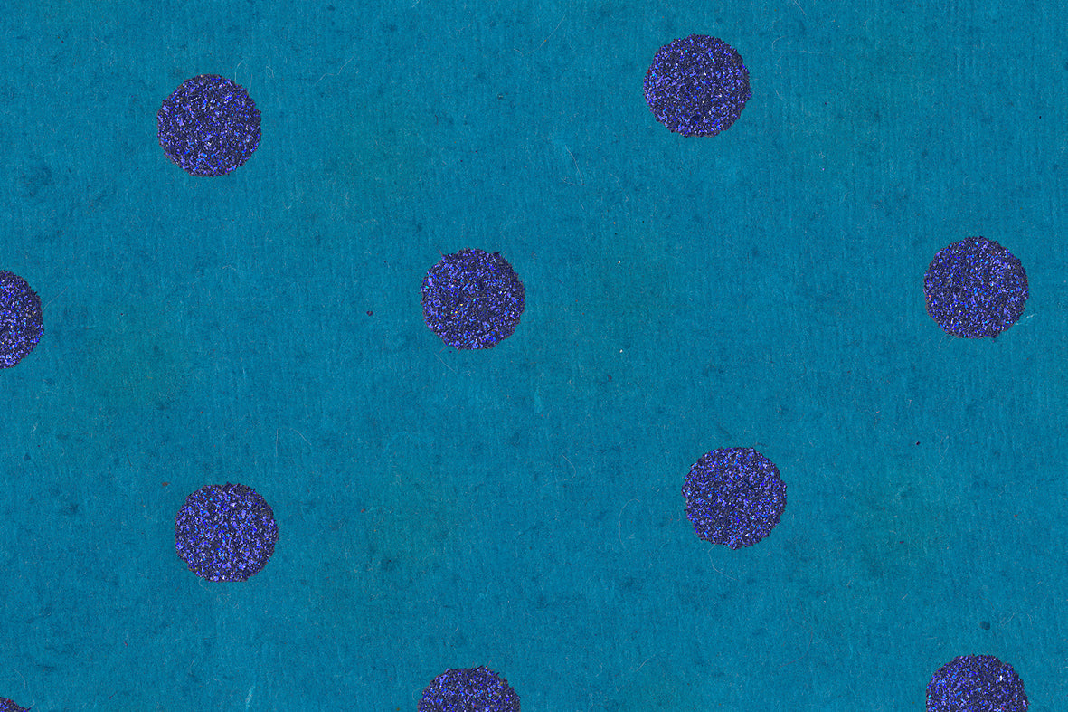 Navy On Mosaic Blue Glitter Dots Printed Handmade Paper Online