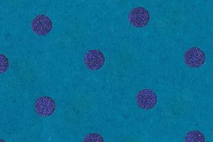 Glitter Dots: Navy on Mosaic Blue Handmade | Rickshaw Recycle