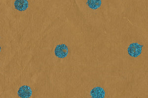 Teal On Golden Brown Glitter Dots Printed Handmade Paper Online