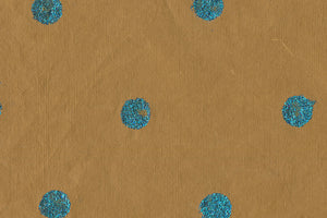Glitter Dots: Teal on Golden Brown Handmade | Rickshaw Recycle