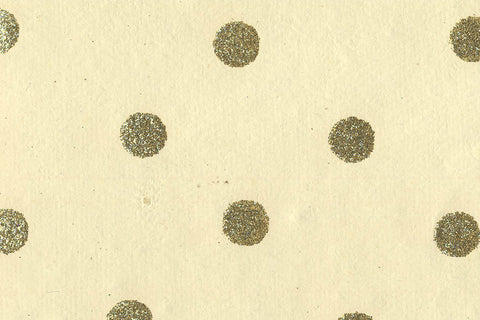 Gold On Cream Glitter Dots Printed Handmade Paper Online